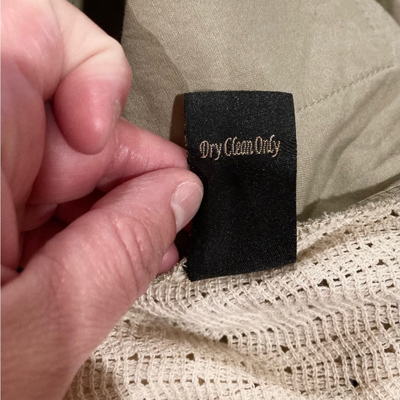 Blu Pepper Lightweight Drawstring Crochet Back Jacket, Sz S, Tan - Picture 6 of 11